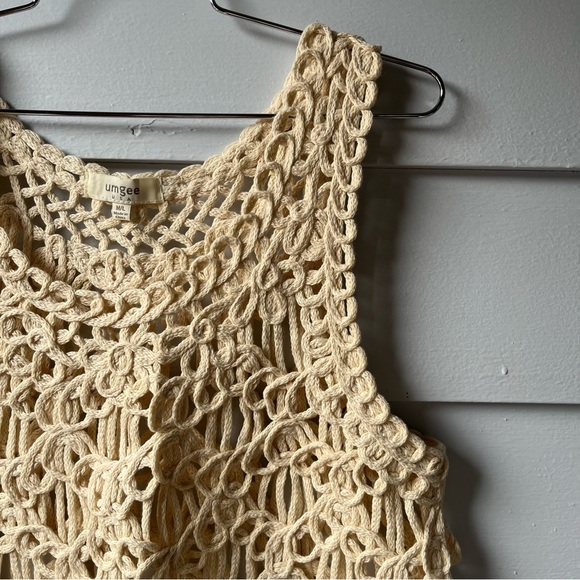 Umgee Crochet Cream Tank Top - Picture 3 of 11